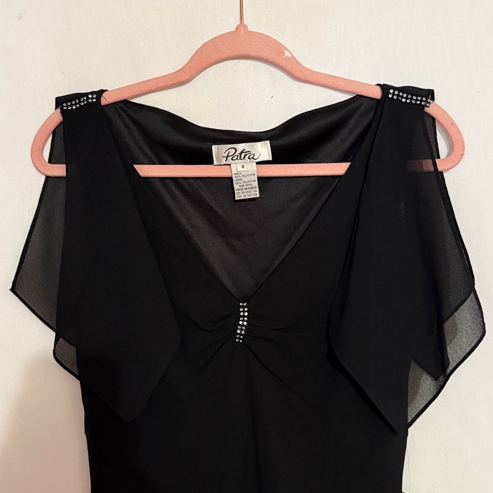Patra Elegant Black Dress with Sheer Overlay, Size 8, NWT, MAKE AN OFFER!!!